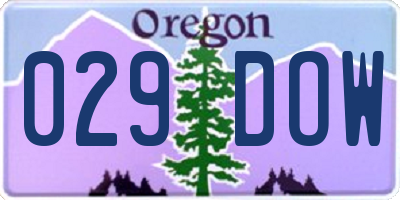 OR license plate 029DOW