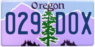 OR license plate 029DOX