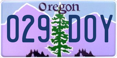 OR license plate 029DOY