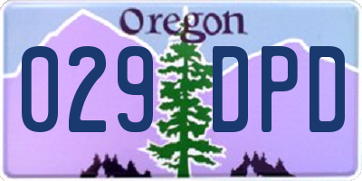OR license plate 029DPD