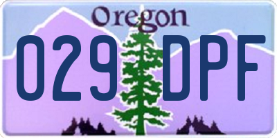 OR license plate 029DPF