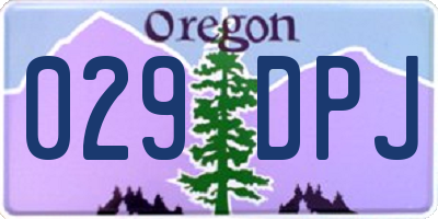 OR license plate 029DPJ
