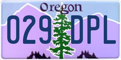 OR license plate 029DPL