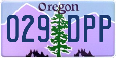 OR license plate 029DPP