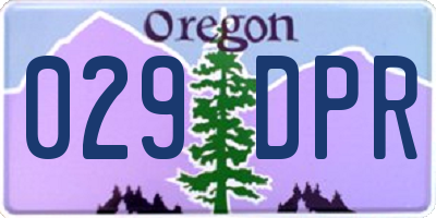 OR license plate 029DPR