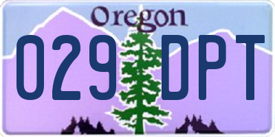 OR license plate 029DPT