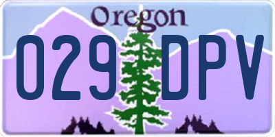 OR license plate 029DPV
