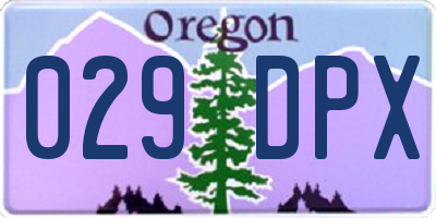 OR license plate 029DPX