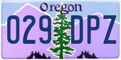 OR license plate 029DPZ