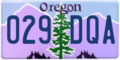 OR license plate 029DQA