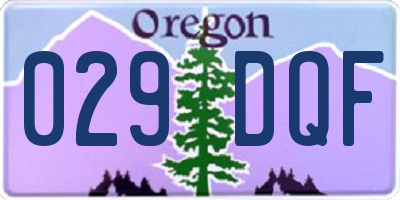 OR license plate 029DQF