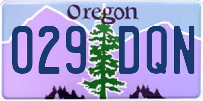 OR license plate 029DQN