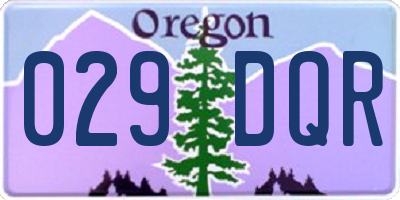 OR license plate 029DQR