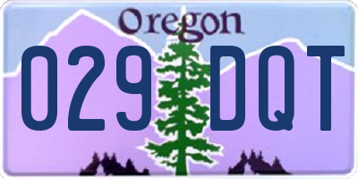 OR license plate 029DQT
