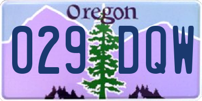 OR license plate 029DQW