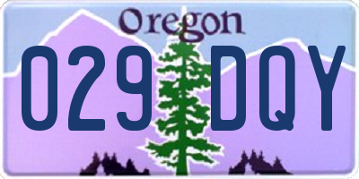 OR license plate 029DQY
