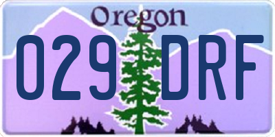 OR license plate 029DRF