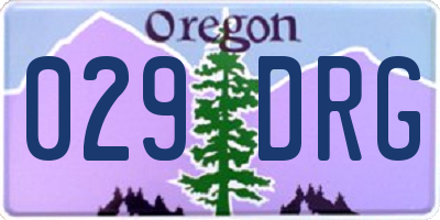OR license plate 029DRG