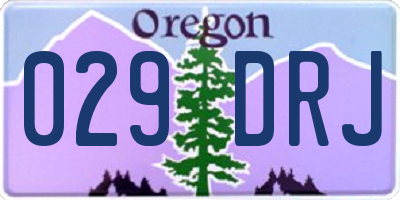 OR license plate 029DRJ
