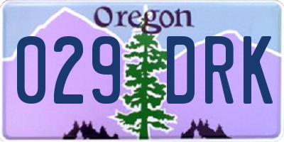 OR license plate 029DRK