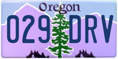 OR license plate 029DRV