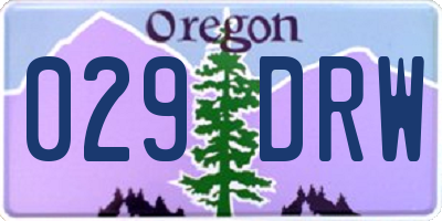 OR license plate 029DRW