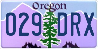 OR license plate 029DRX