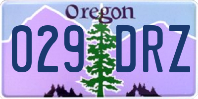 OR license plate 029DRZ