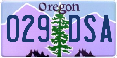 OR license plate 029DSA