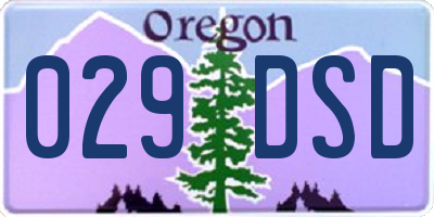 OR license plate 029DSD