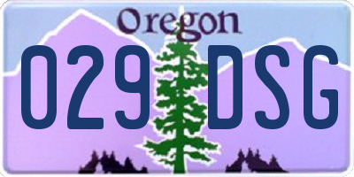 OR license plate 029DSG
