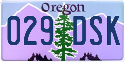 OR license plate 029DSK
