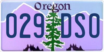 OR license plate 029DSO