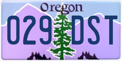 OR license plate 029DST