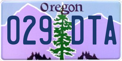 OR license plate 029DTA