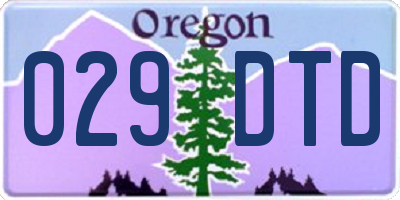OR license plate 029DTD