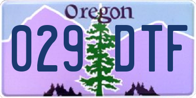 OR license plate 029DTF
