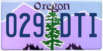 OR license plate 029DTI
