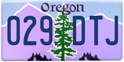 OR license plate 029DTJ