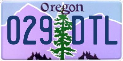 OR license plate 029DTL
