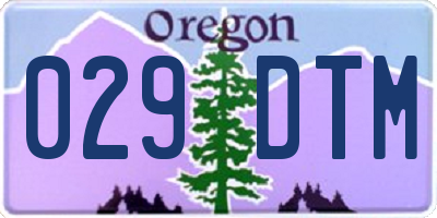 OR license plate 029DTM