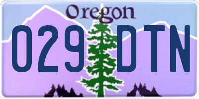OR license plate 029DTN