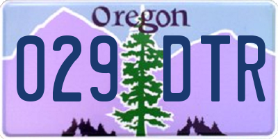 OR license plate 029DTR