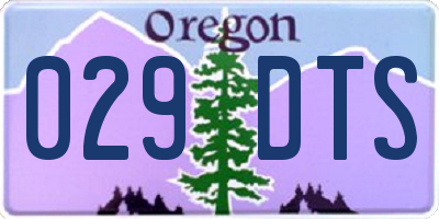 OR license plate 029DTS
