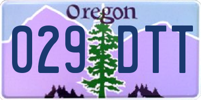 OR license plate 029DTT
