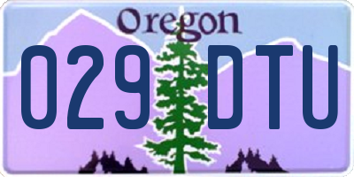 OR license plate 029DTU