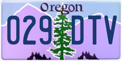 OR license plate 029DTV