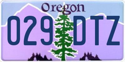 OR license plate 029DTZ