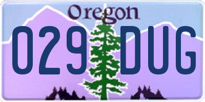 OR license plate 029DUG