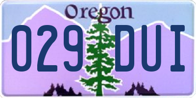 OR license plate 029DUI